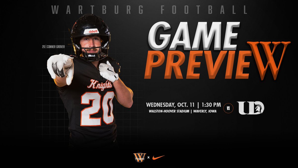 🏈PREVIEW: 𝐍𝐨. 𝟖/𝟗 𝐊𝐧𝐢𝐠𝐡𝐭𝐬 𝐄𝐲𝐞 𝐀-𝐑-𝐂 𝐑𝐞𝐜𝐨𝐫𝐝 𝐨𝐧 𝐇𝐨𝐦𝐞𝐜𝐨𝐦𝐢𝐧𝐠 𝐒𝐚𝐭𝐮𝐫𝐝𝐚𝐲

The No. 8/9-ranked Wartburg College football team (5-0, 3-0 A-R-C) chases history on Homecoming Saturday, hosting the University of Dubuque Spartans at Walston-Hoover