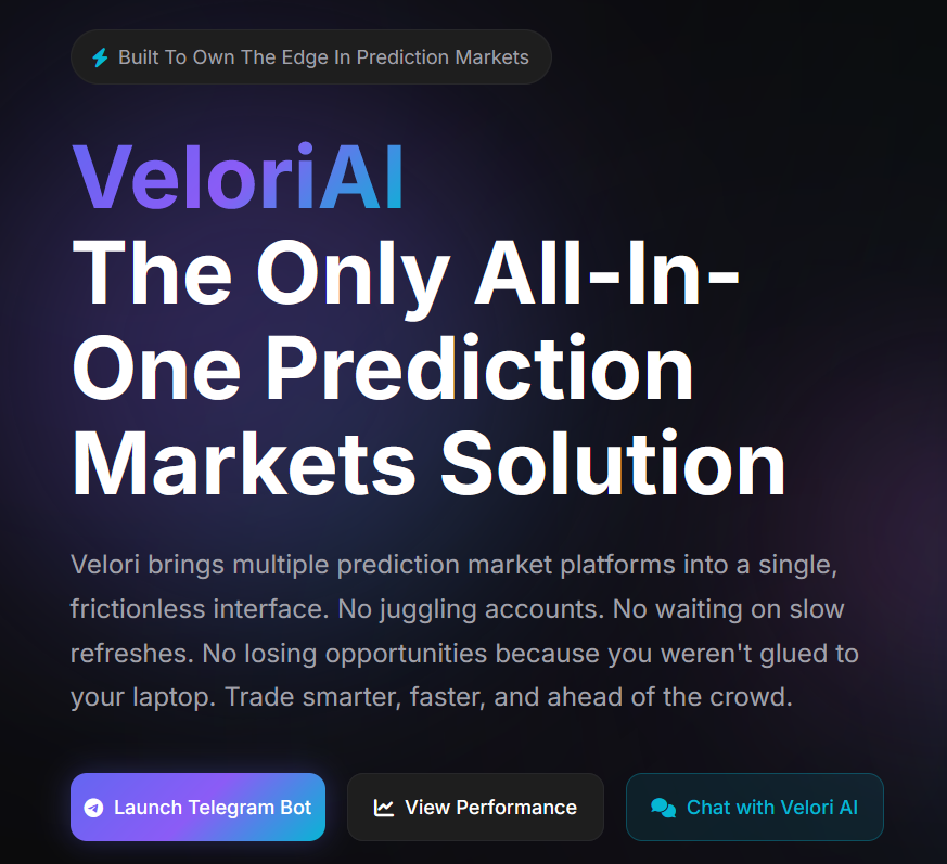 Velori AI (Prediction Markets AI Telegram Bot) tweet media