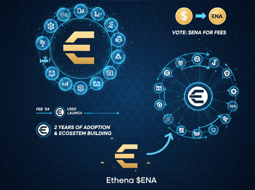 meliasiih's tweet photo. A quick look at @ethena $ENA shows they were the true pioneers of this meta-stablecoin cycle. The original thesis.

It's been almost two years since the $USDE launch in Feb '24, and the adoption is insane—deeply integrated across top protocols.

Not to mention, last month's vote to implement $ENA for transaction fees is a major catalyst.
https://t.co/ySMjj9Hw9w

They've matured beyond and are now focused on building their own robust ecosystem.

Every project launching a new stablecoin is a nod to Ethena's success.

The stablecoin narrative is clearly far from over🫡