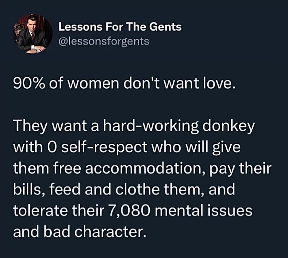 Time to raise your standards, men.