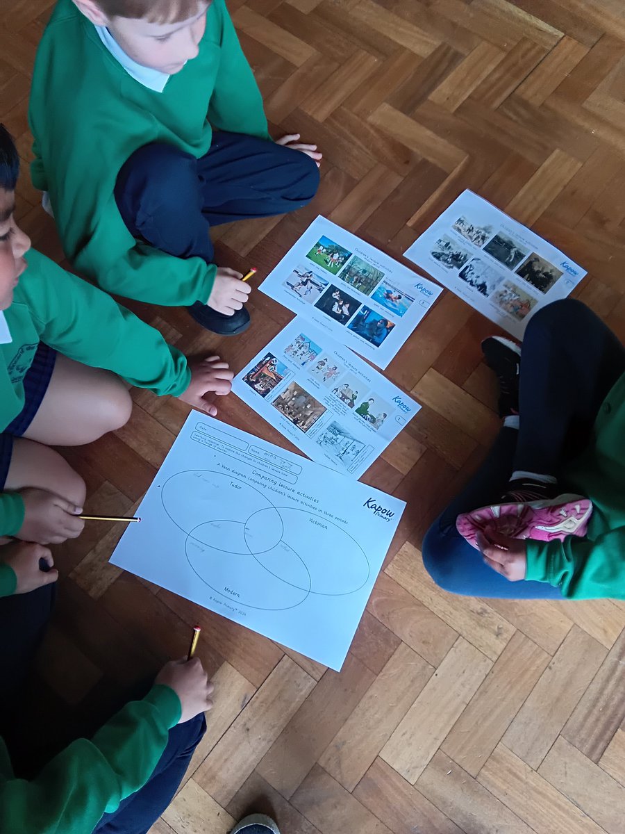 In History today, Year 4 were learning how and  children's leisure time has changed from Tudor times to today.