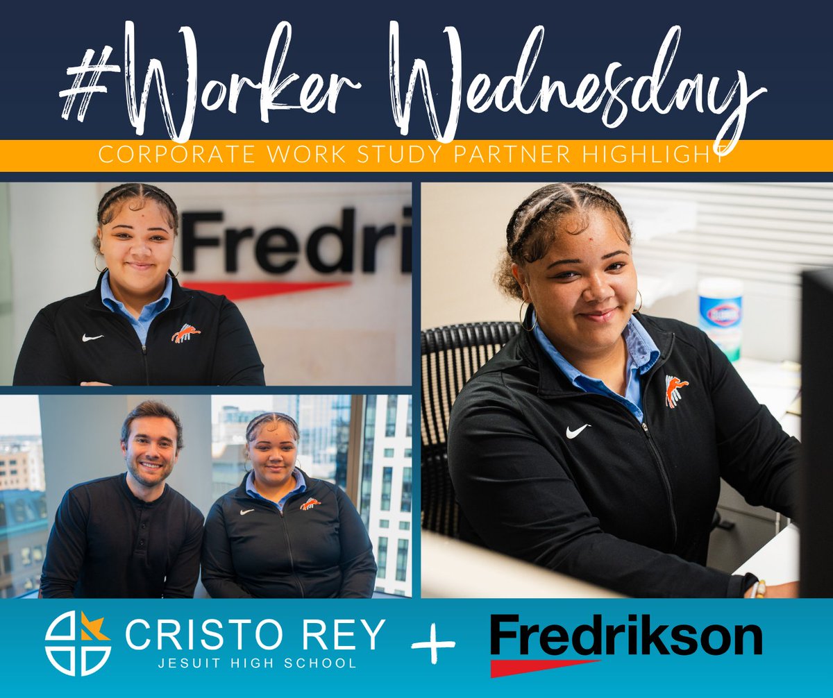 CRJesuit_TC's tweet image. Since 2011, @FredriksonLaw has partnered with Cristo Rey Jesuit High School to give students hands-on experience. This year, senior Jordyn returns as a standout intern—embracing new tech, real work, &amp;amp; professional growth! #CristoReyTC #WorkStudy