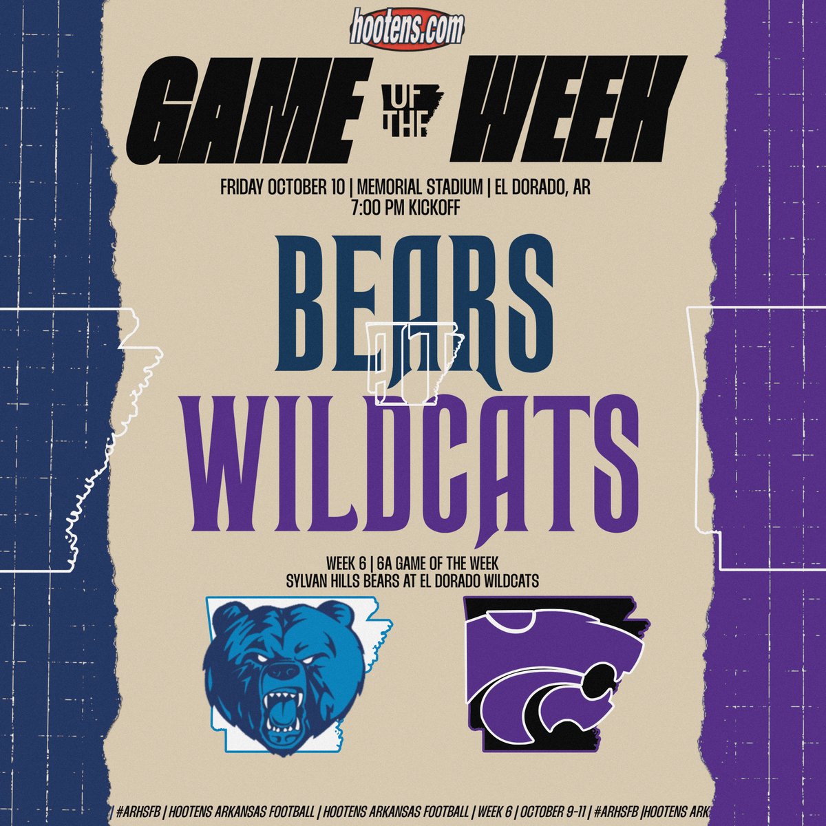 Hooten’s 6A Game of the Week | #5 Sylvan Hills (4-1, 1-1) at #3 El Dorado (4-1, 2-0)

El Dorado has won 4 in a row over Sylvan Hills: hootens.com/class-6a-week-…