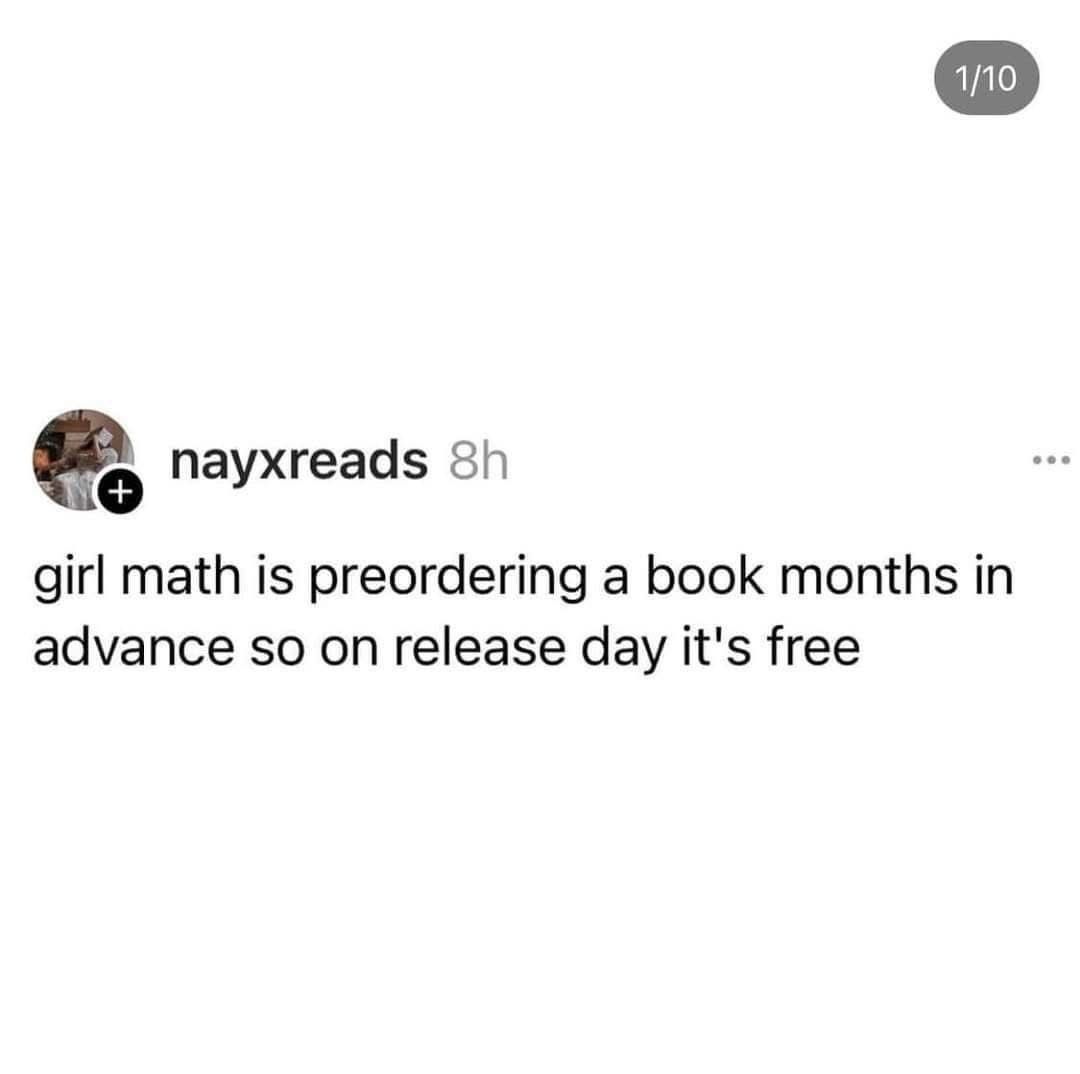It adds up! #funny #girlmath #preorderedbooks #amreading #books