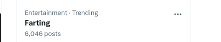 DawsonVortexx's tweet photo. Never thought farting would be a thing trending, but uh, here we are lmao💀 https://t.co/kEkh3jvbrE
