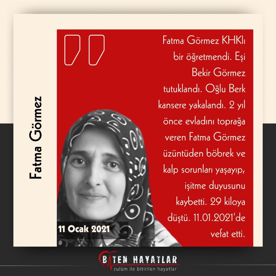 Adli Tıp'tan rapor alınması yerine üniversite veya Sağlık Bakanlığı'na bağlı eğitim ve araştırma hastanelerinden alınan sağlık kurulu raporlarının yeterli görülmesi, pek çok sorunu çözecektir.

CezaevindeÖlüme DurDe
