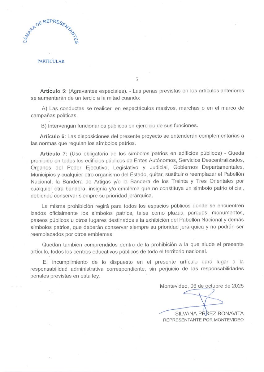 perezbonavita's tweet image. Presentamos Proyecto de Ley que tipifica los delitos de Ultraje y Adulteración a Nuestros Símbolos Patrios. No más falta de respeto a nuestra verdadera identidad.