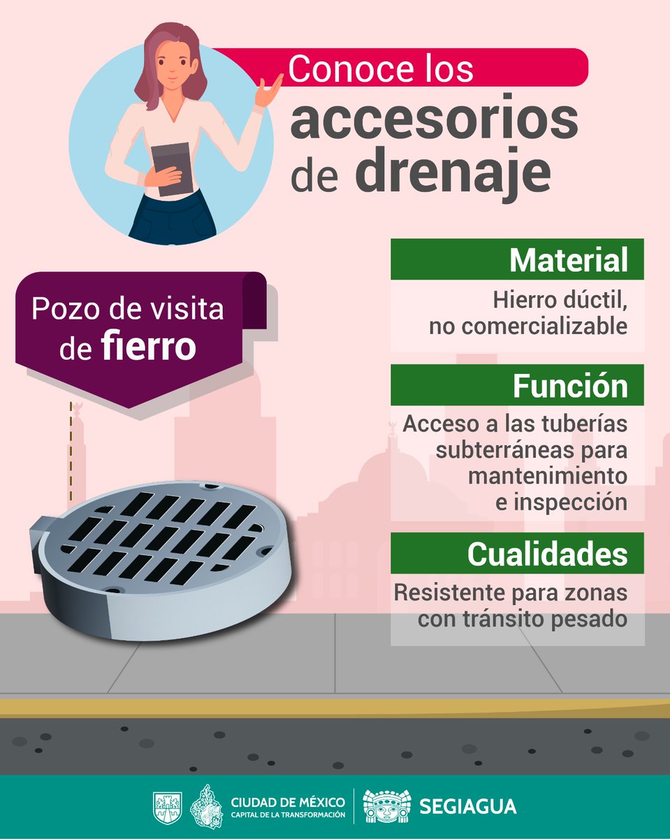 SEGIAGUA's tweet photo. 🛠️ 💧 Pozos de Visita: ¡Los Héroes Ocultos! 🦸
Conoce los puntos clave para el mantenimiento e inspección de nuestro drenaje. ¡Son vitales para mantener la ciudad seca! 👇
#DrenajeUrbano #Coladeras https://t.co/lZs6ib4o6i