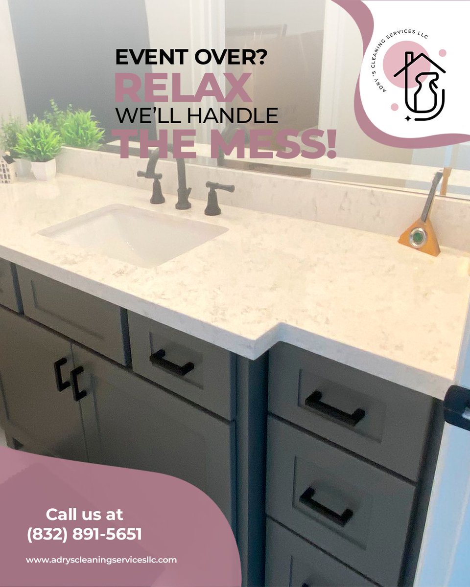 AdrysCleaning's tweet photo. 🎉 Event over? Relax—we’ll handle the mess! 🧹

✨ Professional after-event cleaning services for spotless homes &amp; offices. Enjoy your party, we’ll take care of the cleanup. ✨

🌐 https://t.co/iqJ61rKyyB 

📱📞 (832) 891-5651

#AfterPartyCleaning #EventCleanup #StressFreeHosting https://t.co/yHyJeVM8cC