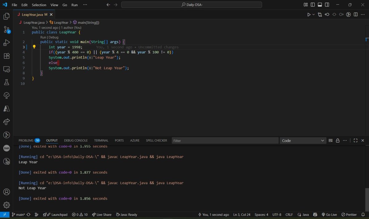 Argekar077's tweet image. Day 27 of #100DaysOfCode 💻
Revisited some classics today - checked leap year logic, reversed a number, and verified Armstrong numbers 🔁
#Java #CodingJourney #KeepLearning
