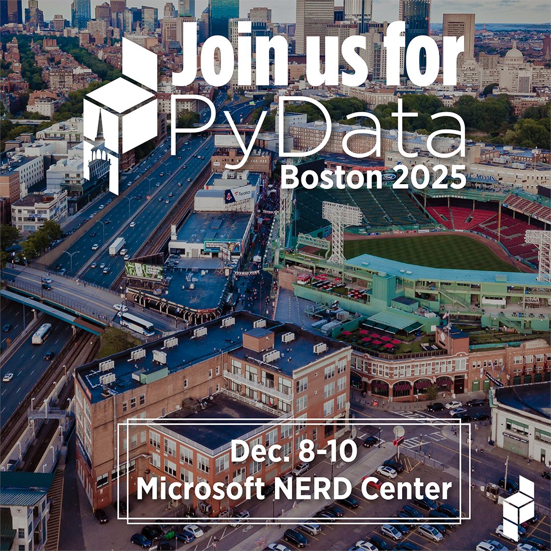PyData's tweet image. ⏳ Time’s running out! Submit your proposal to speak in Boston's vibrant tech scene by Oct. 12 as we host three days of data science talks, workshops, and networking at PyData Boston 2025, Dec. 8-10! hubs.la/Q03M4-QF0