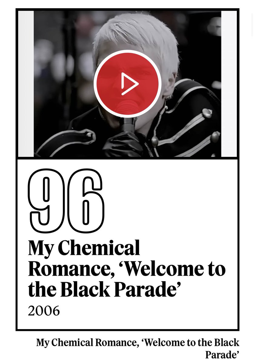 The_MCR_Archive's tweet photo. Welcome to the Black Parade is #96 ⚜️ https://t.co/a5kxu2gvLH