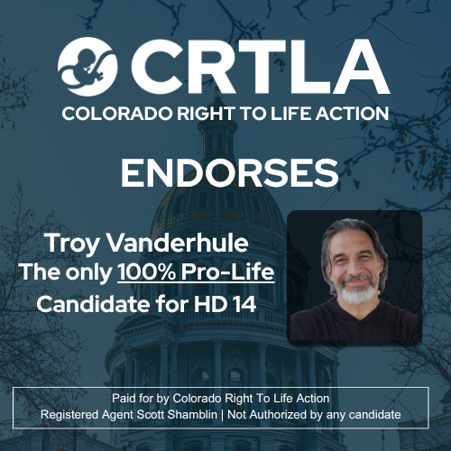 ColoradoRTL's tweet photo. Colorado's HD14 currently sits vacant, Colorado Right To Life Action is proud to endorse Troy Vanderhule as the only 100% Pro-Life candidate in the race.

#copolitics https://t.co/YBT1l2JlVd