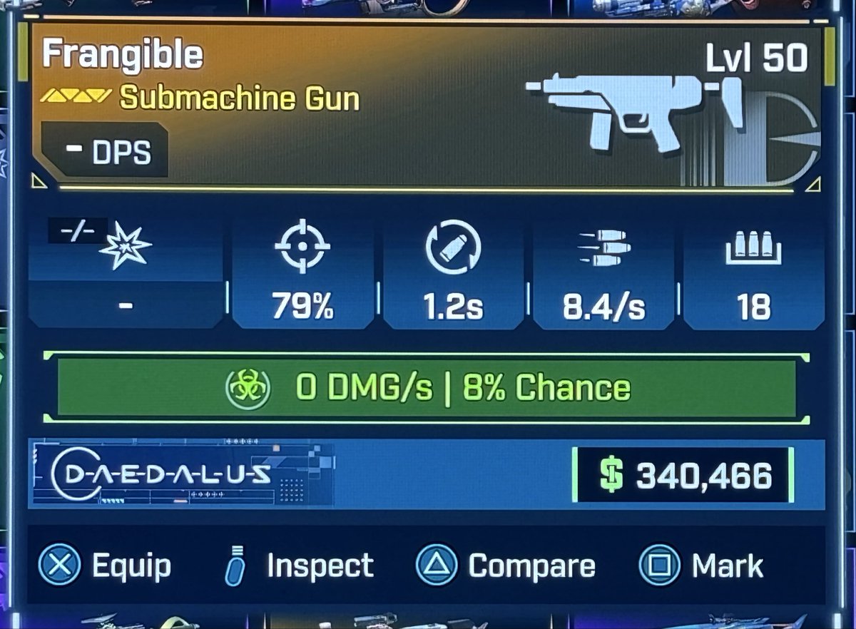 So… what does it do? No kinetic damage and apparently no corrosive damage either? #Frangible what good are you? #Borderlands4