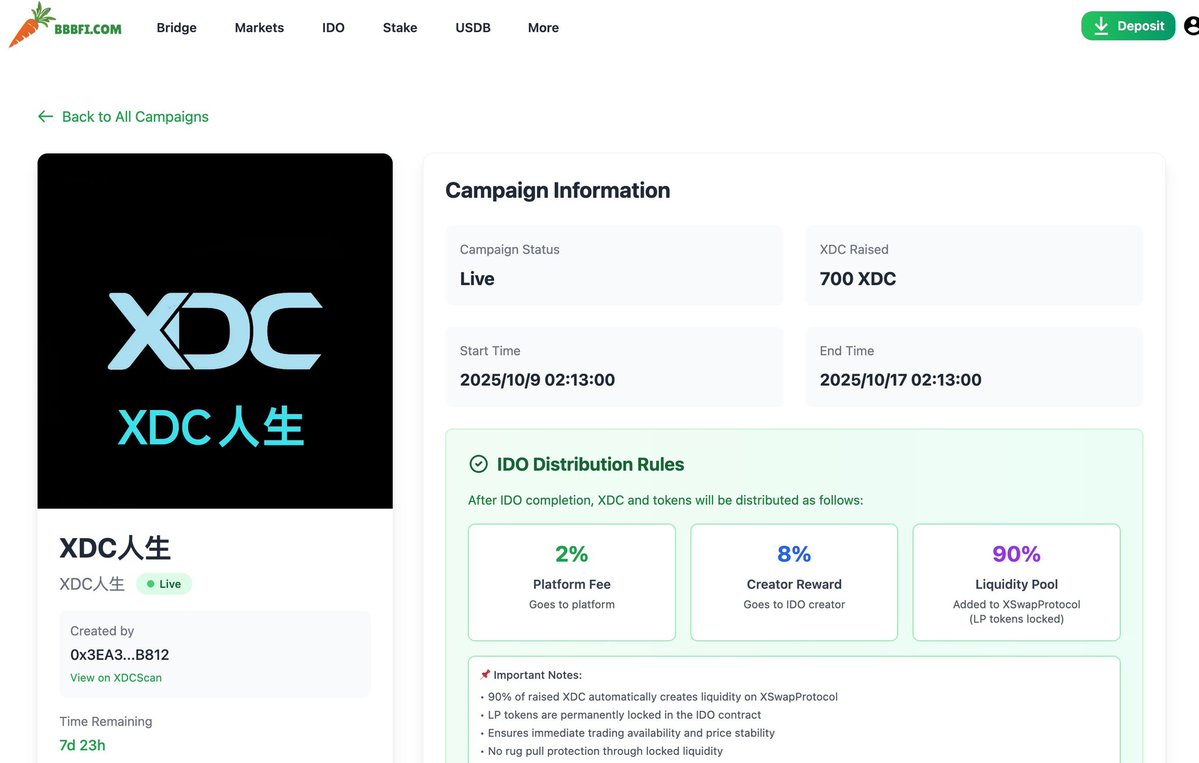 bbbfidotcom's tweet image. XDC Life $XDC人生
bbbfi.com/ido/8

Holding XDC means you hold the key to change the world 
Wealth, Wisdom, Courage — this is the XDC Life $XDC人生

Own it, and you&apos;ll be different. Step into your next chapter 

#XDC #Crypto #Blockchain #Innovation #IDO #Future