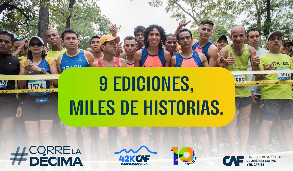 maraton_CAF's tweet image. Nueve ediciones, miles de historias, diferentes países y edades. Pero una sola pasión: correr. 🏃‍♀️✨

Las calles de Caracas recibirán a corredores de todas las edades (a partir de +18).

#CorreLaDécima #MaratónCAF
