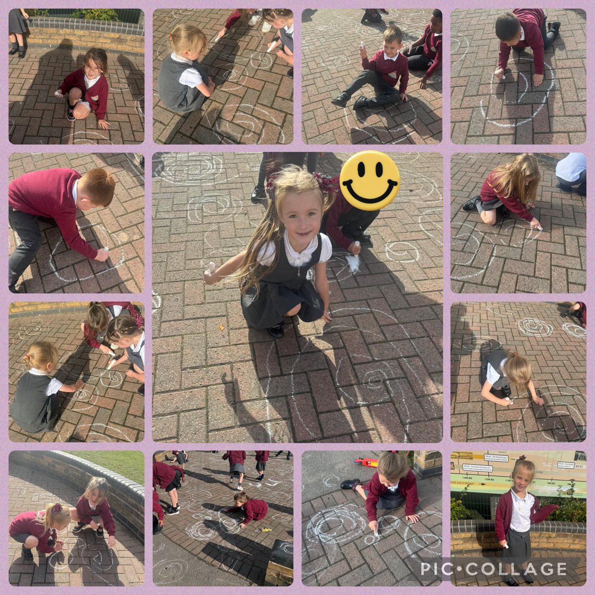 Carrying on with our Spiral topic for this term, year 1 went outside and used chalk to draw spiral on the ground. They used big arm movements and small wrist movements to create these! Everyone’s spirals looked different, they were amazing! <a href="/MissGoldsmithML/">Miss Goldsmith</a> 🎨🌀