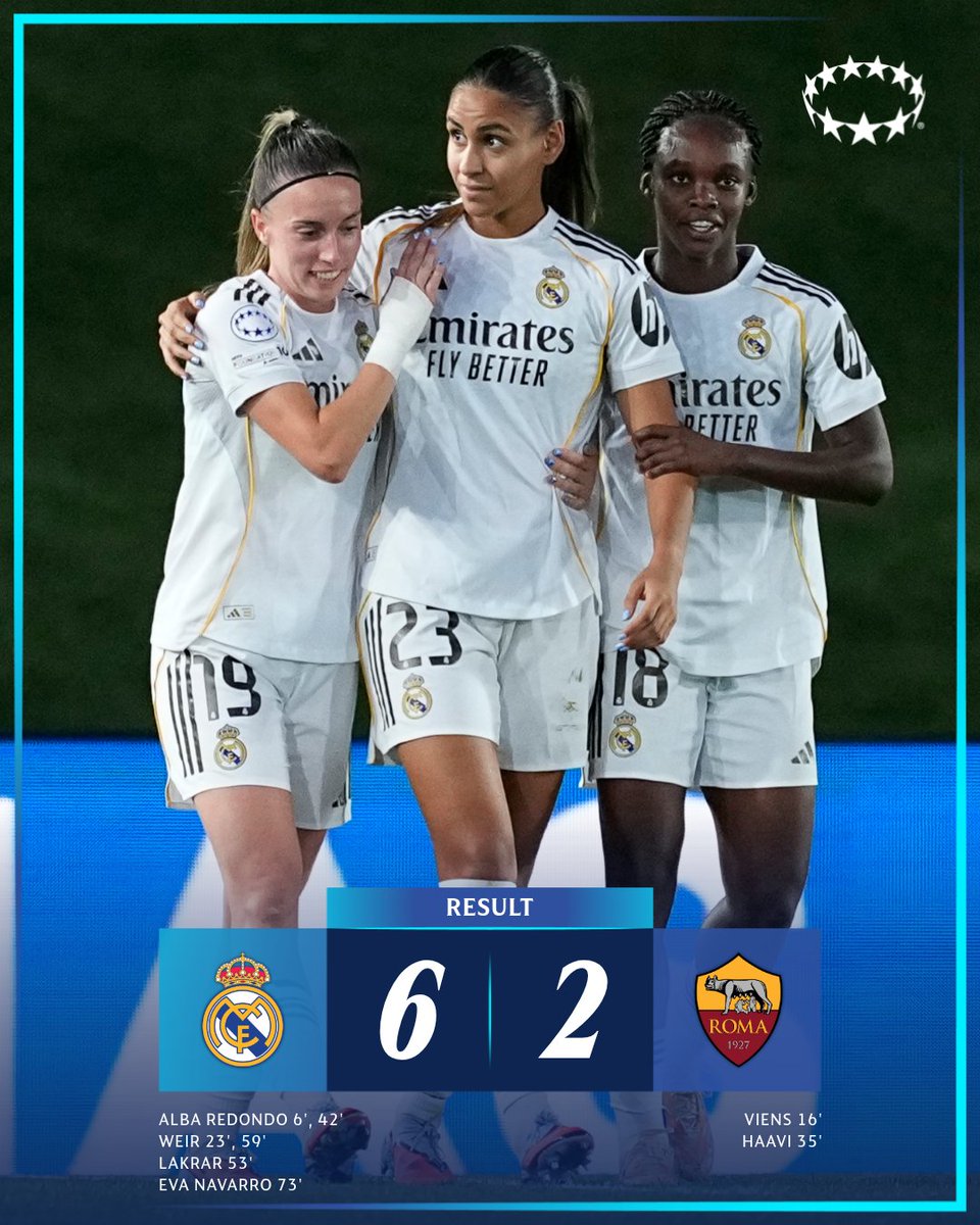 UWCL's tweet image. Real Madrid score six on MD1 😮

#UWCL