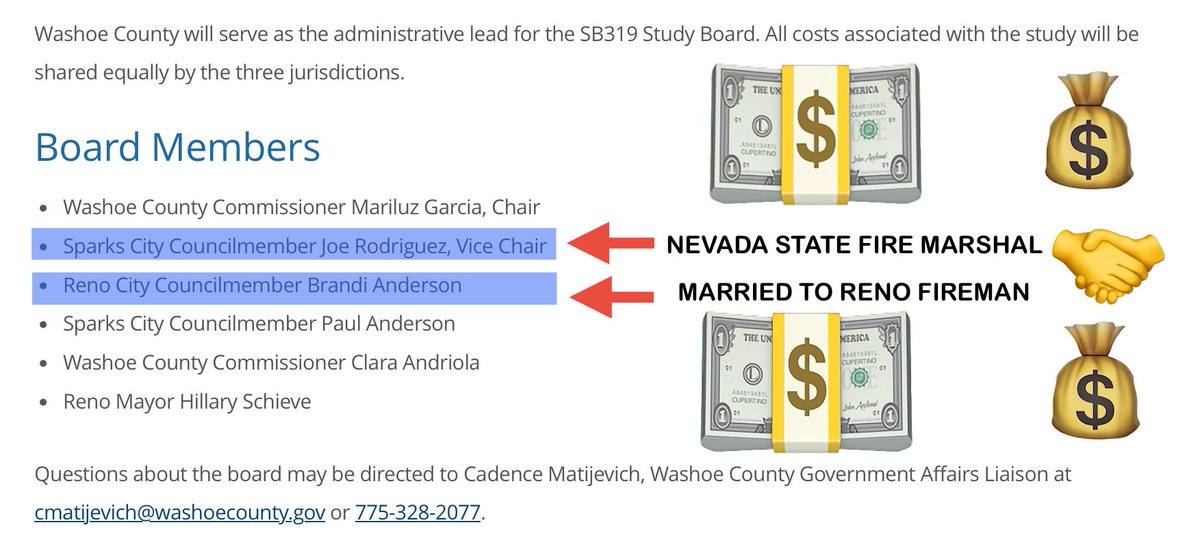 Gunz_go_boom's tweet image. 🚨NEVADA-WASHOE-SPARKS-RENO

🚨Conflict of interest much? 

Nevada’s new State Fire Marshal Joe Rodriguez is also a sitting Sparks City Councilman &amp;amp; Vice Chair of the #SB319 Fire Services Study Board. 

One man, three 🎩 — who’s he really serving? 

Make no mistake-⬆️ your taxes!
