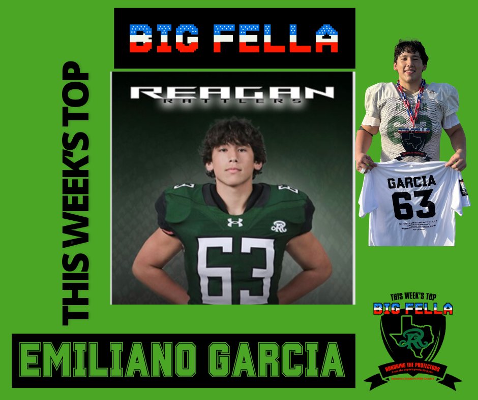 Insurance Solutions With Coach B (@gowithcoachb) on Twitter photo This week's TOP #Bigfella2025 goes to <a href="/SAReaganFball/">Reagan Football</a> 
๐ท๐ท๐ท EMILIANO GARCIA ๐ท๐ท๐ท Stay on the GRIND!! #oline #StrikeEm #WeAreReagan This week's TOP #Bigfella2025 goes to <a href="/SAReaganFball/">Reagan Football</a> 
๐ท๐ท๐ท EMILIANO GARCIA ๐ท๐ท๐ท Stay on the GRIND!! #oline #StrikeEm #WeAreReagan
