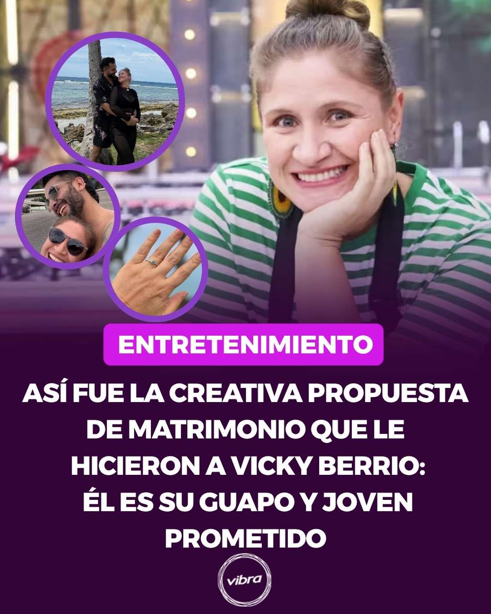 vibra_co's tweet photo. La comediante recibió miles de halagos por el inolvidable momento y por lo guapo que es su futuro esposo. Muchos critican su diferencia de edad 😱 👀 💍❤️ #VickyBerrio #matrimonio #propuesta #prometido #novio #video
Video aquí: https://t.co/x14uNlmUt4 https://t.co/O69fvdwWXR