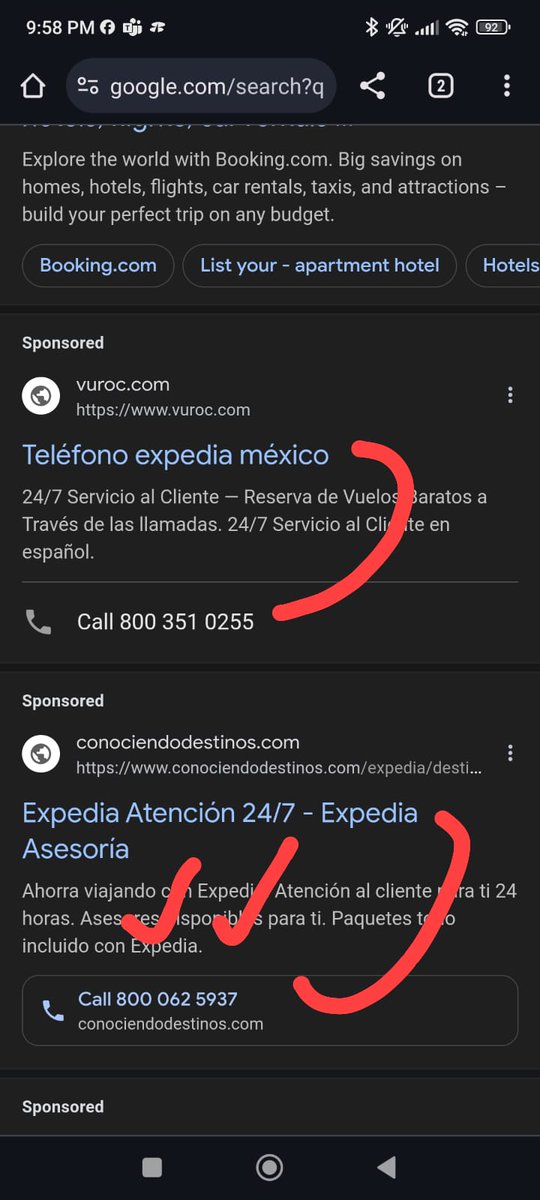 MonetNaty's tweet photo. @AFPespanol 🚨 HILO - @Profeco @Google @ImagenTVMex @TelevisaMty @AFPespanol

La gente denuncia "estafa de Expedia" pero NADIE habla del verdadero culpable:

TODO EMPIEZA EN GOOGLE.

Les cuento lo que pasó a un conocido 👇 https://t.co/SWjlG10kow