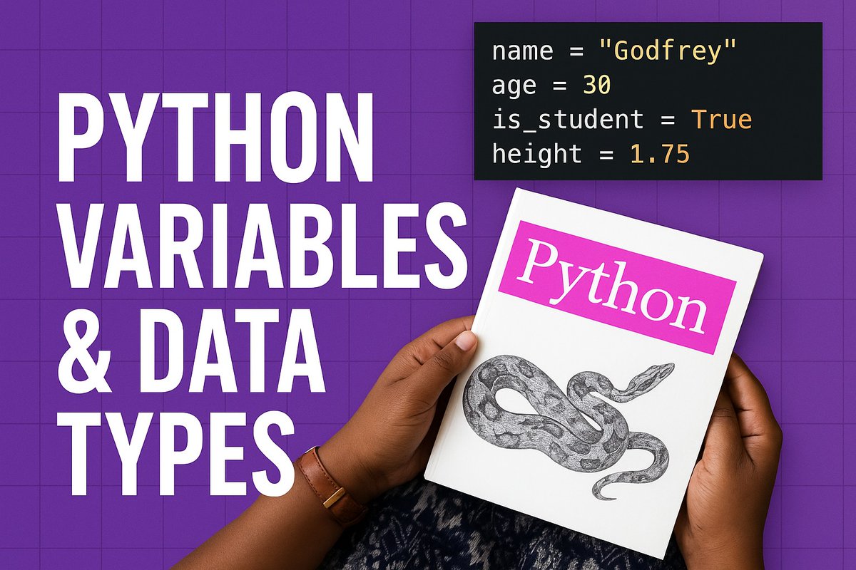 godfreycode1's tweet image. Just dropped a clean, beginner-friendly guide on Python Variables & Data Types — with real code, simple visuals, and examples you can actually understand.
🧠 Learn the basics → devviews.com/posts/python-v…
#Python #Coding #LearnToCode #DevCommunity #PythonTutorial