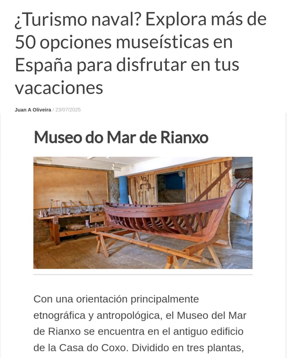 📢 Ya no hay excusa, en <a href="/vadebarcos/">Va de barcos</a> han logrado condensar en un solo post las 50 mejores opciones museísticas de Turismo Naval de España, con enlace a cada una de sus webs 📲 e indicaciones de como llegar 🚗 vadebarcos.net/2025/07/23/tur…