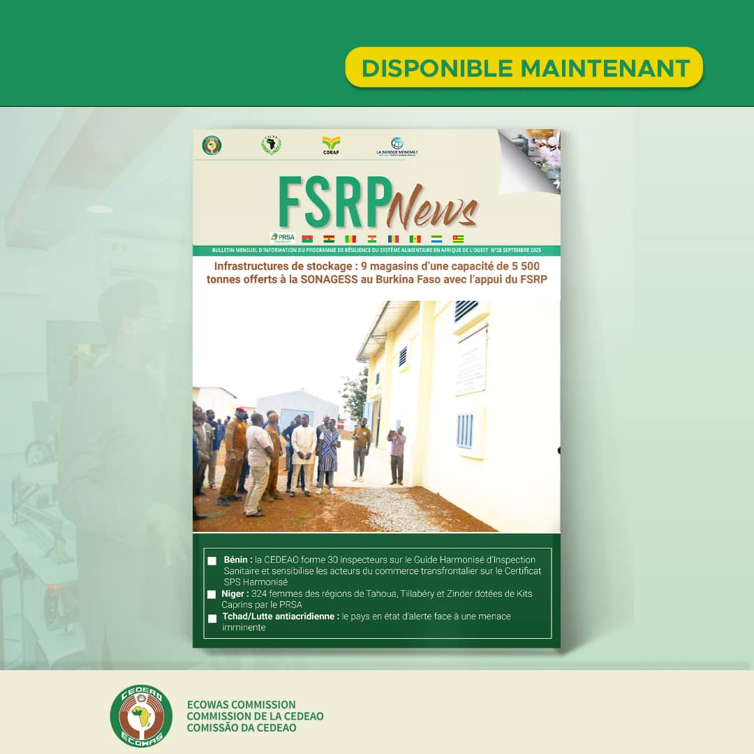 AgrhymetInfos's tweet image. Le n°28 du bulletin mensuel "FRSP News" du Programme de Résilience du Système Alimentaire en Afrique de l’Ouest (FSRP) pour septembre 2025 vient de paraître.

Français urls.fr/p5klqk
English urls.fr/XxRr6f

#securitéalimentaire #climat #servicesnumériques