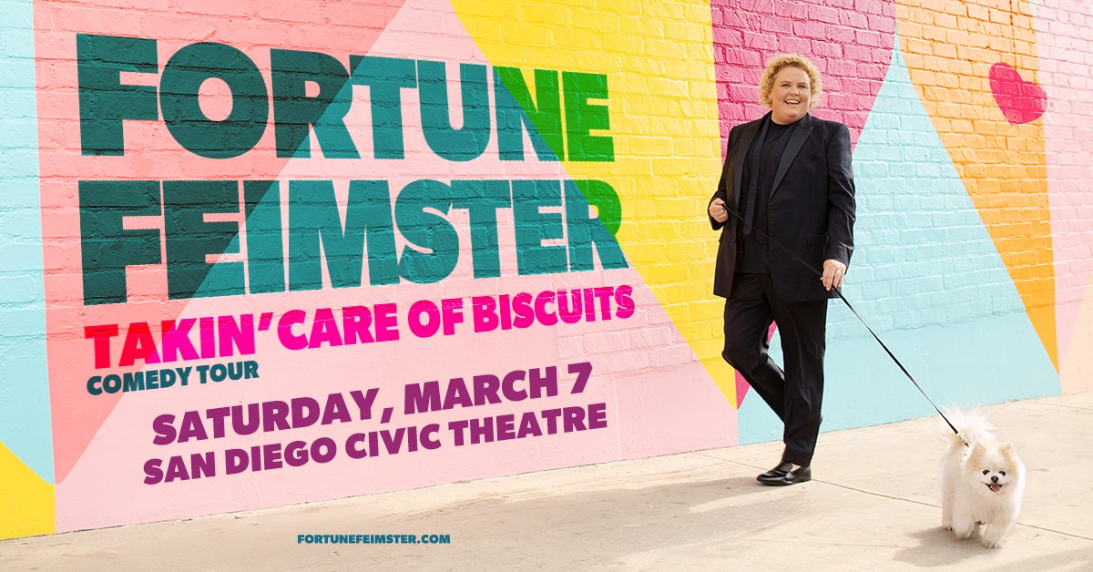 PRESALE ALERT! Comedy queen Fortune Feimster is bringing her Takin’ Care of Biscuits comedy tour to the San Diego Civic Theatre. Want first dibs on seats? Use presale code BISCUITS now through October 10 at 9 a.m. at ticketmaster.com/event/0A00633E….  Public tickets go on sale October 10.