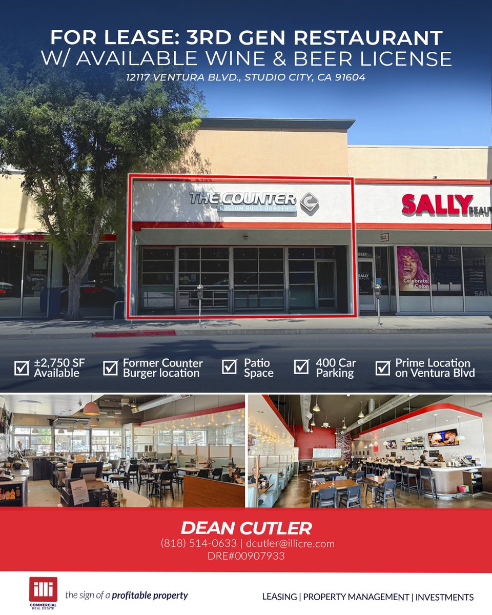 illicre's tweet photo. 🔥 Prime Studio City restaurant now for lease! Located on the busy Ventura &amp; Laurel Canyon intersection surrounded by top retailers!

#StudioCity #RestaurantForLease #VenturaBlvd #LosAngelesRestaurants #CommercialRealEstate #illiCRE #RetailSpace #RestaurantSpace #ForLease #CRE https://t.co/pSNb1znvnQ