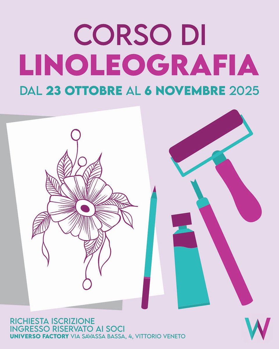 WatteoArt's tweet photo. CORSO DI LINOLEOGRAFIA

🗓️ Dal 23 ottobre al 6 novembre, tutti i giovedì dalle ore 20.00 alle 22.00.
📍 Universo Factory Via Savassa Bassa, 4, 31029 Vittorio Veneto TV

Info e iscrizioni: watteoart@gmail.com https://t.co/NH06itFv1U