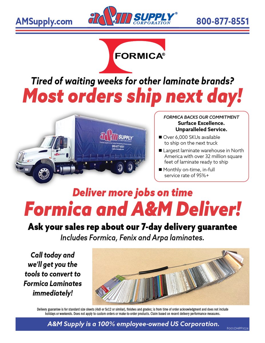 Formica and A&amp;M Deliver!  Most orders next day! - mailchi.mp/amsupply/ecom-…