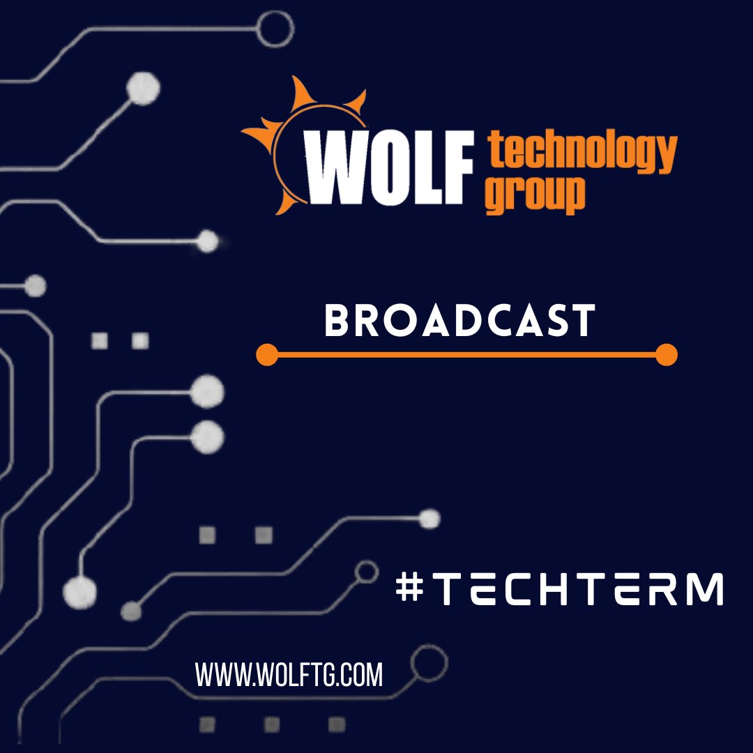 WolfTech's tweet photo. #TechTerm A broadcast is a transmission of information to a large group of people. Originally, it referred to radio and television broadcasts. Today, it also describes digital broadcasts sent over the Internet. https://t.co/Mk5JLe5Lb8