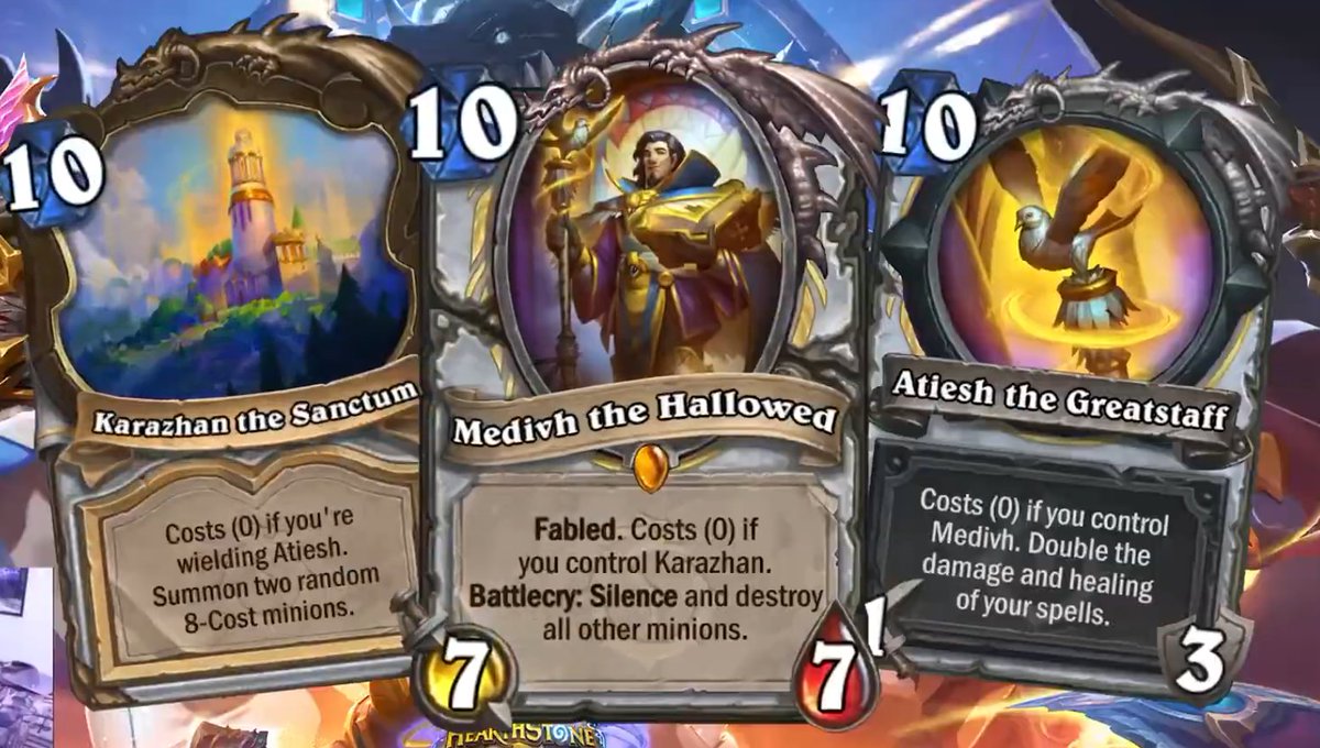 HSTopDecks's tweet photo. A new Priest card from the Across the Timeways expansion has been revealed by @TheWarshack - Medivh the Hallowed (+Fabled package)! https://t.co/7w5RtHqabS #Hearthstone #AcrossTheTimeways https://t.co/jpIL84pu4A