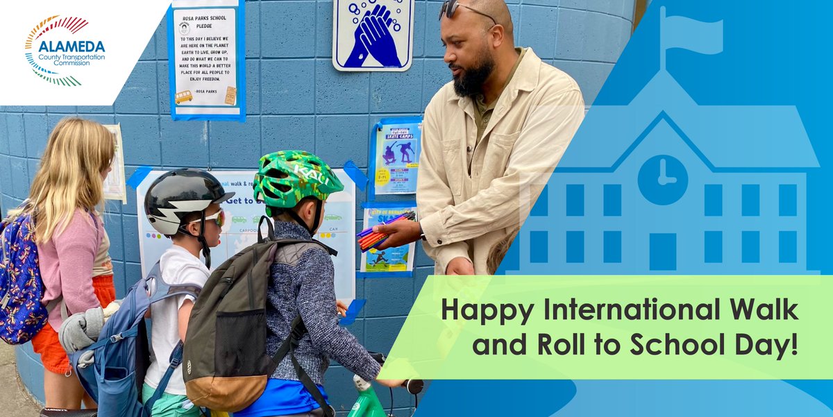 Happy International Walk &amp; Roll to School Day! Alameda County students and families are reducing traffic, improving safety and air quality, and providing a fun opportunity to exercise —thank you for joining the movement! #WalkAndRoll #SafeRoutes #AlamedaCounty