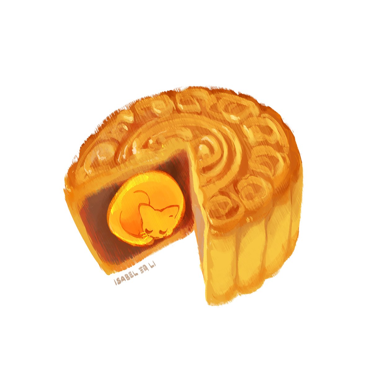 ILYUES's tweet image. 🥮🐱 
#illustration