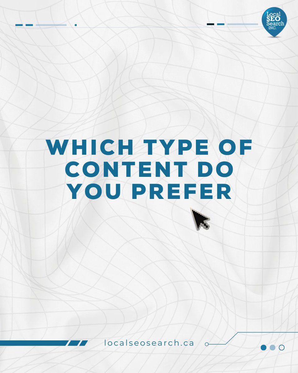 LocalSEO_Search's tweet image. Video, infographic, or written posts? Comment your favorite format below!
#ContentMarketing #DigitalMarketing