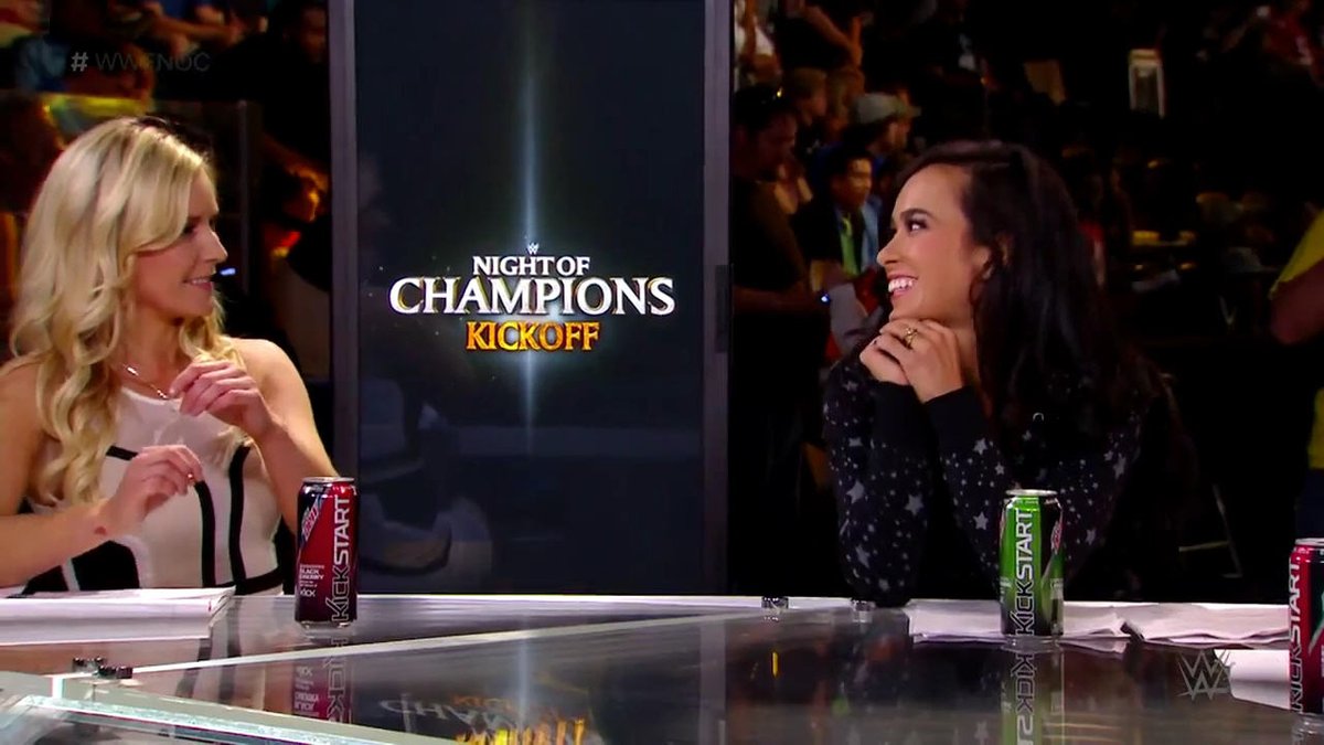 TravisJonesWWE's tweet image. Lady @TheAJMendez - The #PhenomenalBlackWidow smiling at @ReneePaquette on the 2014 #WWENOC KickOff is the cutest thing ever, #TeamAJ &amp;amp; she&apos;s so adorable. #RT if u agree #WeLoveAJ #IconicAJ #AJFansForEver #WWEEvolve @WWE