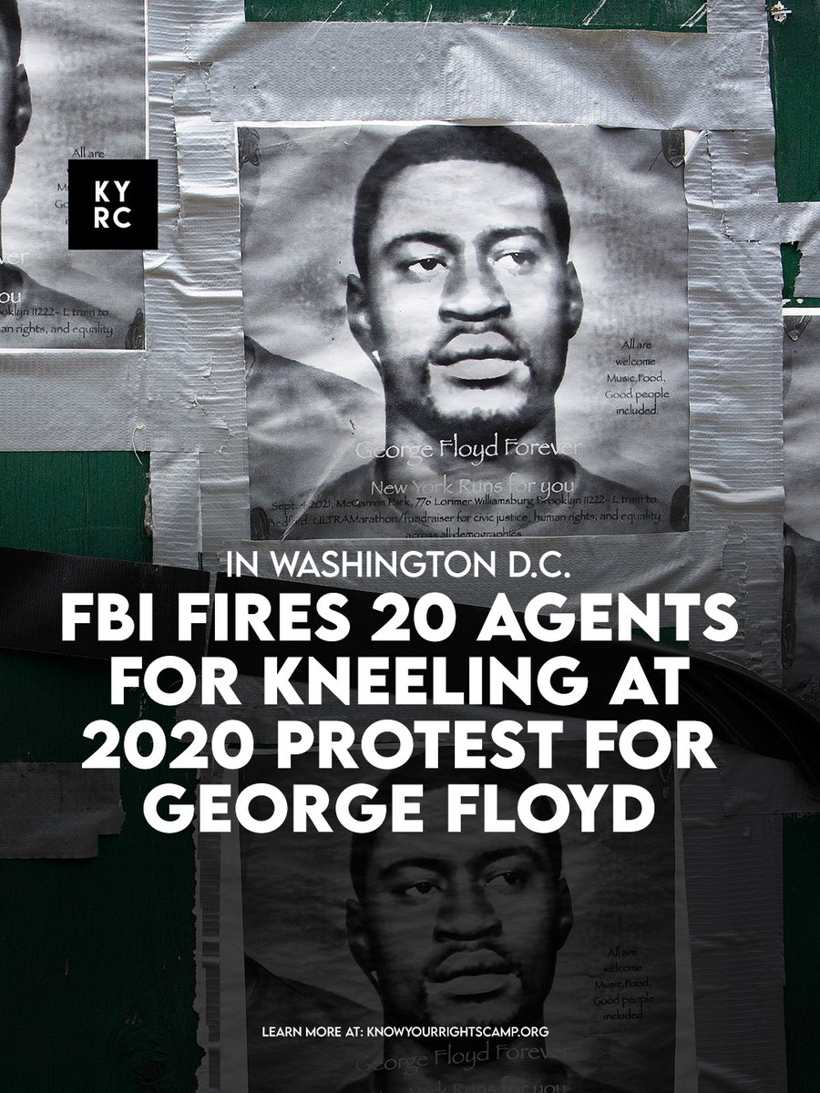 yourrightscamp's tweet photo. FBI Fires 20 Agents for Kneeling at 2020 Protest For George Floyd

Link:  https://t.co/zpP9dgxEcr https://t.co/t37i6aHiTL