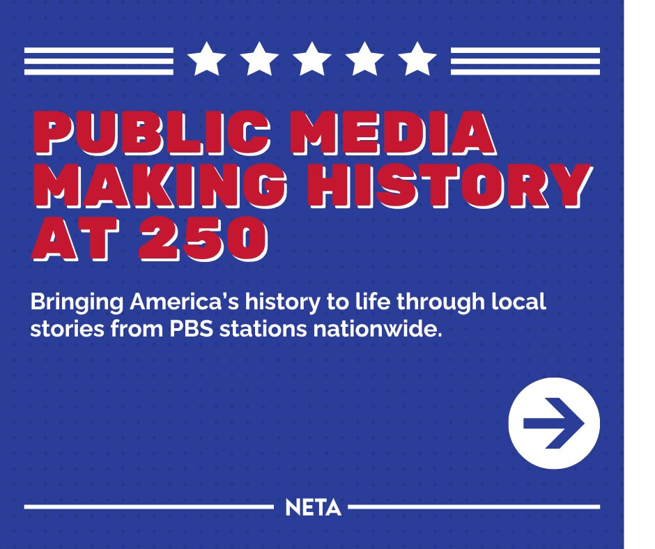 NETA_Tweets's tweet image. For decades, public media has documented the history of our communities. In honor of the upcoming US semiquincentennial, stations across the country are sharing stories that shape our nation’s identity. Explore documentaries, education resources & more at publicmedia250.org.