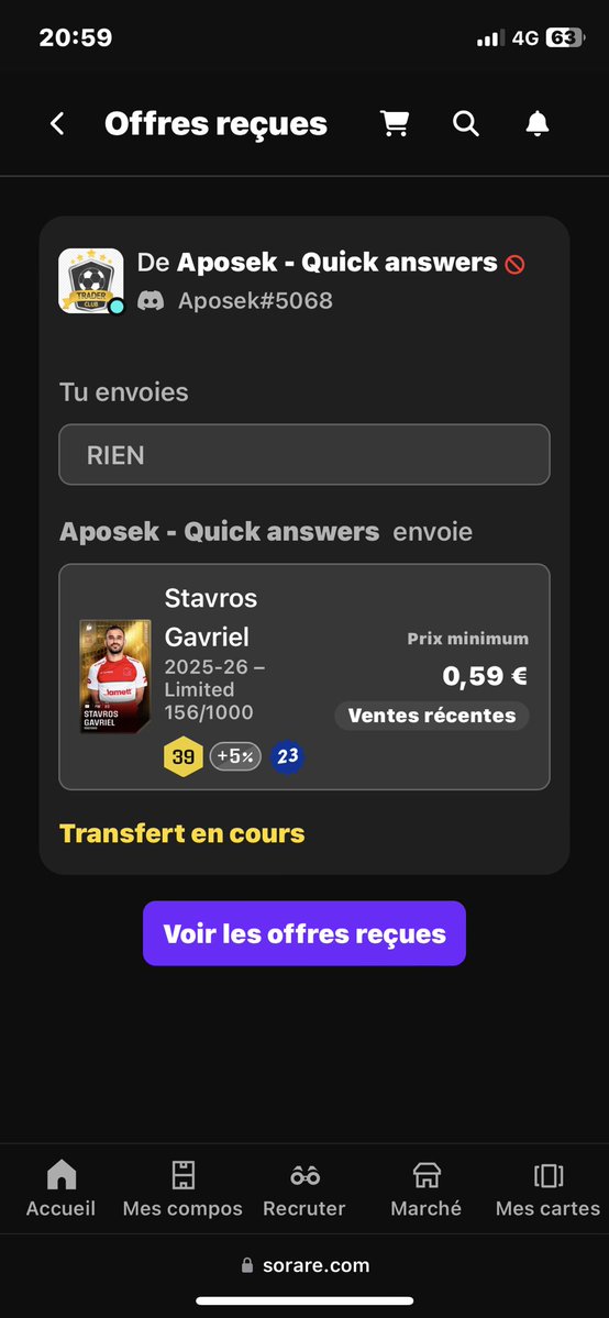 J (@jejecabaye) on Twitter photo Merci à <a href="/SorareDeal/">SorareDeal</a> pour ce petit Giveaway bien sympa!
C’est toujours cool de gagner de petits joueurs comme ça aussi
(encore bravo pour ta perf de la GW) Merci à <a href="/SorareDeal/">SorareDeal</a> pour ce petit Giveaway bien sympa!
C’est toujours cool de gagner de petits joueurs comme ça aussi
(encore bravo pour ta perf de la GW)