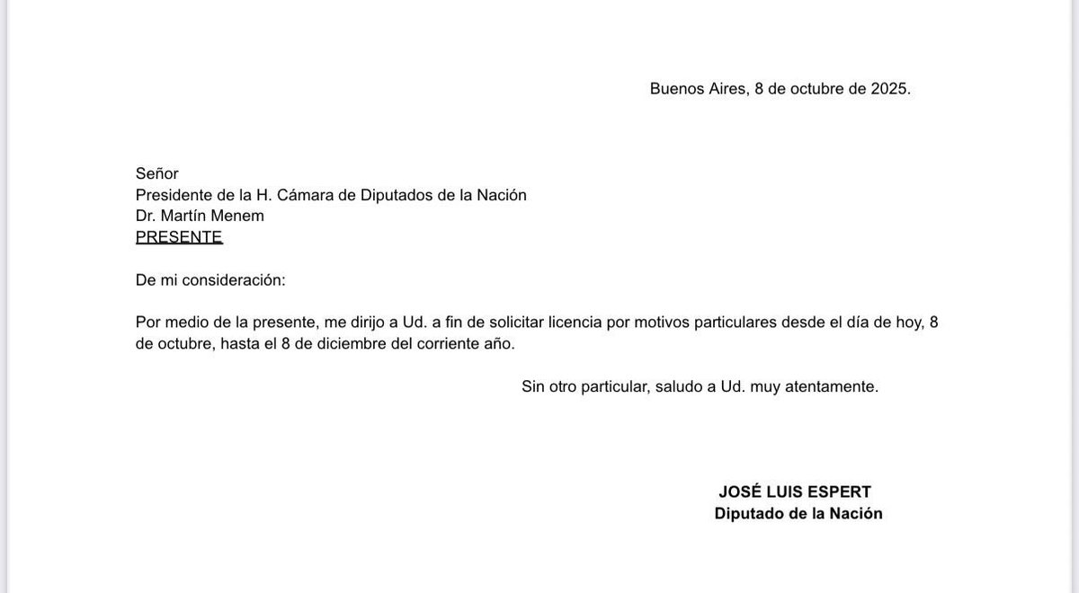 Espert se pidió licencia. Se queda en su casa, cobra el sueldo y sigue con sus fueros garantizando su impunidad, como querían los candidatos de Fuerza Patria.
