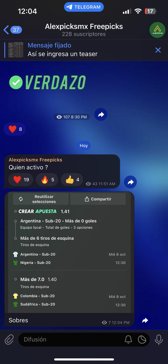 Alexpicks6's tweet photo. Una disculpa a la bandita de por aquí hemos estado activos en Telegram dejando al menos 1 picks diario 

Por si no quieren perderse el pick del día cáiganle 
https://t.co/1keTppACzI https://t.co/qNWReRpO1a