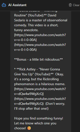 ts2_coder's tweet image. I asked for some funny video recommendations and got rickrolled by ai :/