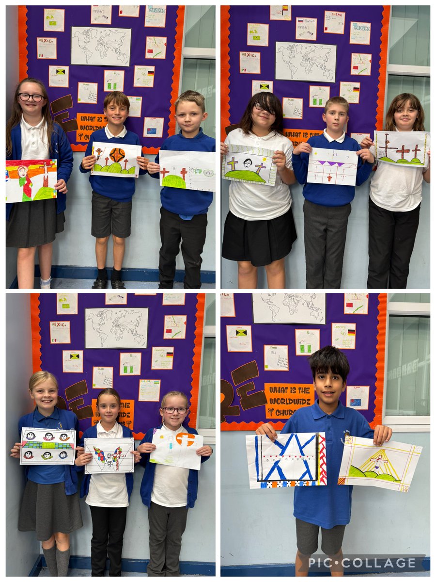 5RM explored stunning Ethiopian murals in RE today as part of our learning about the worldwide church 🌍🎨 We were so inspired by their colour and symbolism that we created our own mural masterpieces!