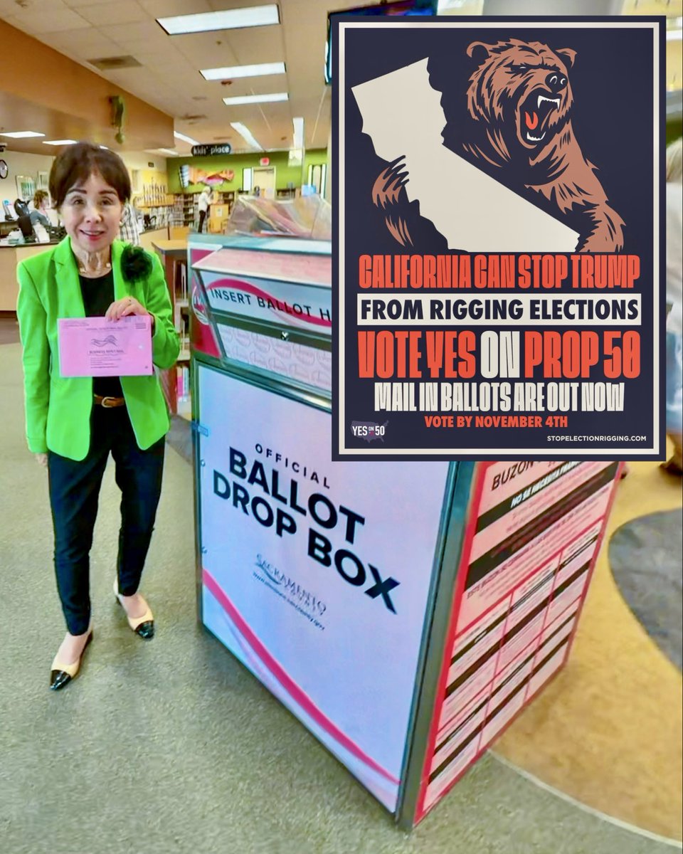 Matsui4Congress's tweet image. Mail-in ballots are out now and voting is underway. Vote Yes on Prop 50 and mail or drop off your ballot before Nov. 4th. #YesOn50 @fafo50campaign #GOTV #StopElectionRigging