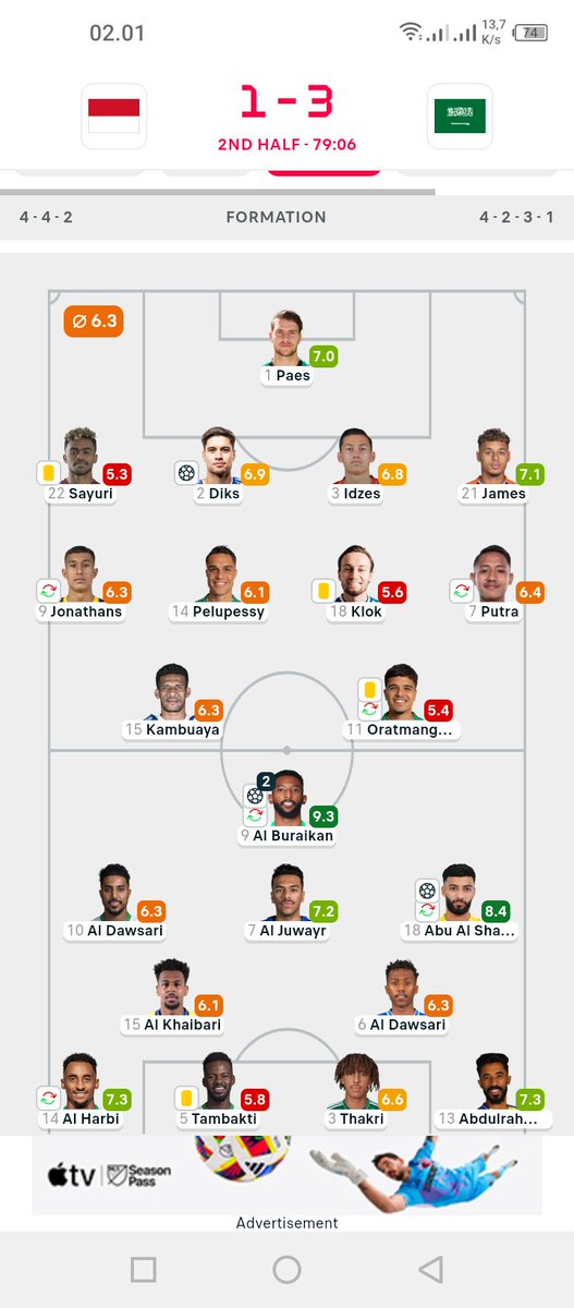 Byan21x's tweet photo. @erickthohir ini Raport pemain menurut Flashscore, jls ada Fungsi apa ga Mark klok,ragnar sm yakob ya kira2 pilih2 pelatih pak. jgn lah pelatih gagal bpk bawa ke indonesia https://t.co/CvSvDfqd6K