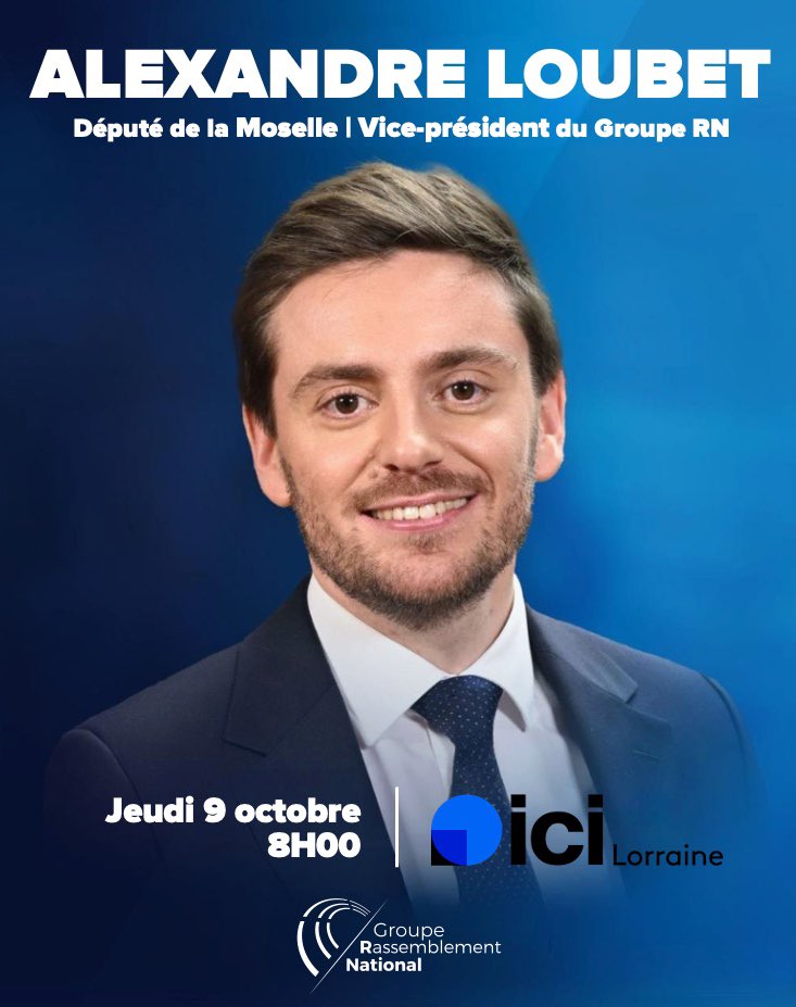 📺 RDV demain matin à 8h00 sur <a href="/icilorraine57/">ICI Lorraine (Moselle et Pays Haut)</a> pour réagir à l’interview du Premier Ministre <a href="/SebLecornu/">Sébastien Lecornu</a> : assez de ces combines politiciennes, le <a href="/RNational_off/">Rassemblement National</a> appelle à un retour aux urnes pour donner une majorité à la France ! 🗳️