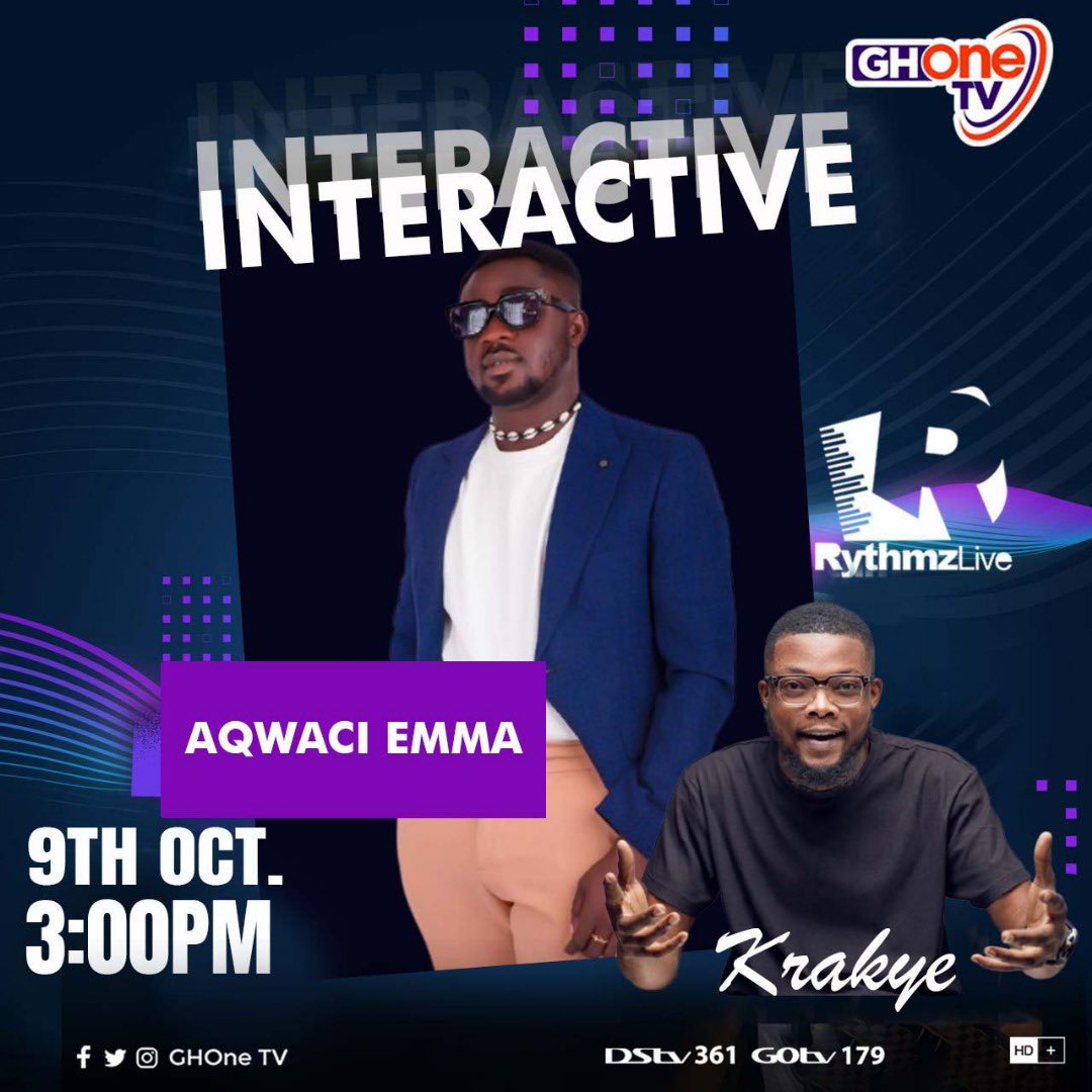 AqwaciEmma's tweet photo. Get ready for an electrifying moment as [Aqwaci Emma], one of the most talked-about rising stars in the music scene, takes the hot seat for an exclusive TV interview! 🌟

Tune in tomorrow  on [GH One TV] at 3:00pm — you don’t want to miss this! 🎬✨
#MusicTalk #AqwaciEmmaOnTV https://t.co/R8Z0FANA8E